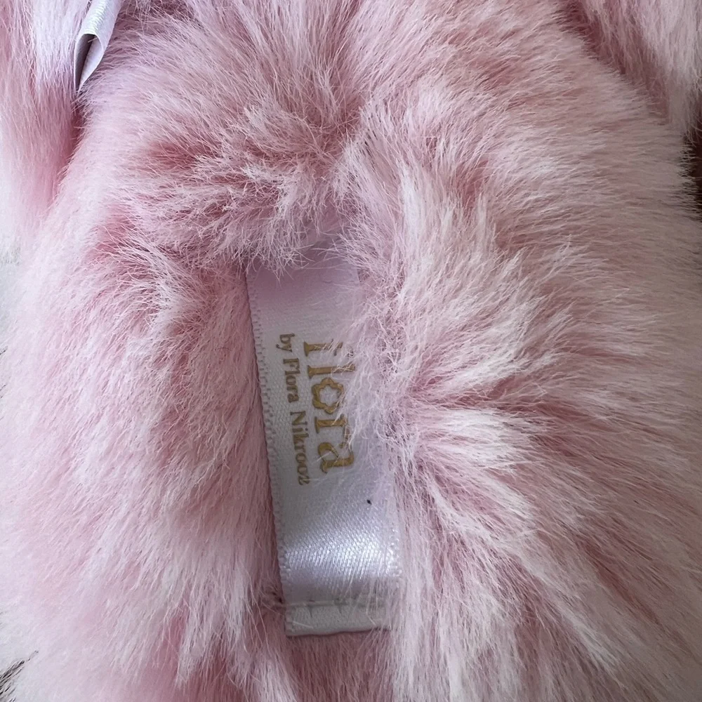 Nwt Flora by Flora Nikrooz cross band faux fur fluffy slippers in multiple sizes - Picture 3 of 8